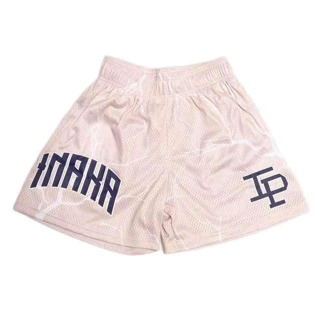 Summer Men's INAKA IP Animal Print Mesh Shorts Drawstring Elastic Waist Breathable Quick Dry Gym Workout Fitness Casual Pants