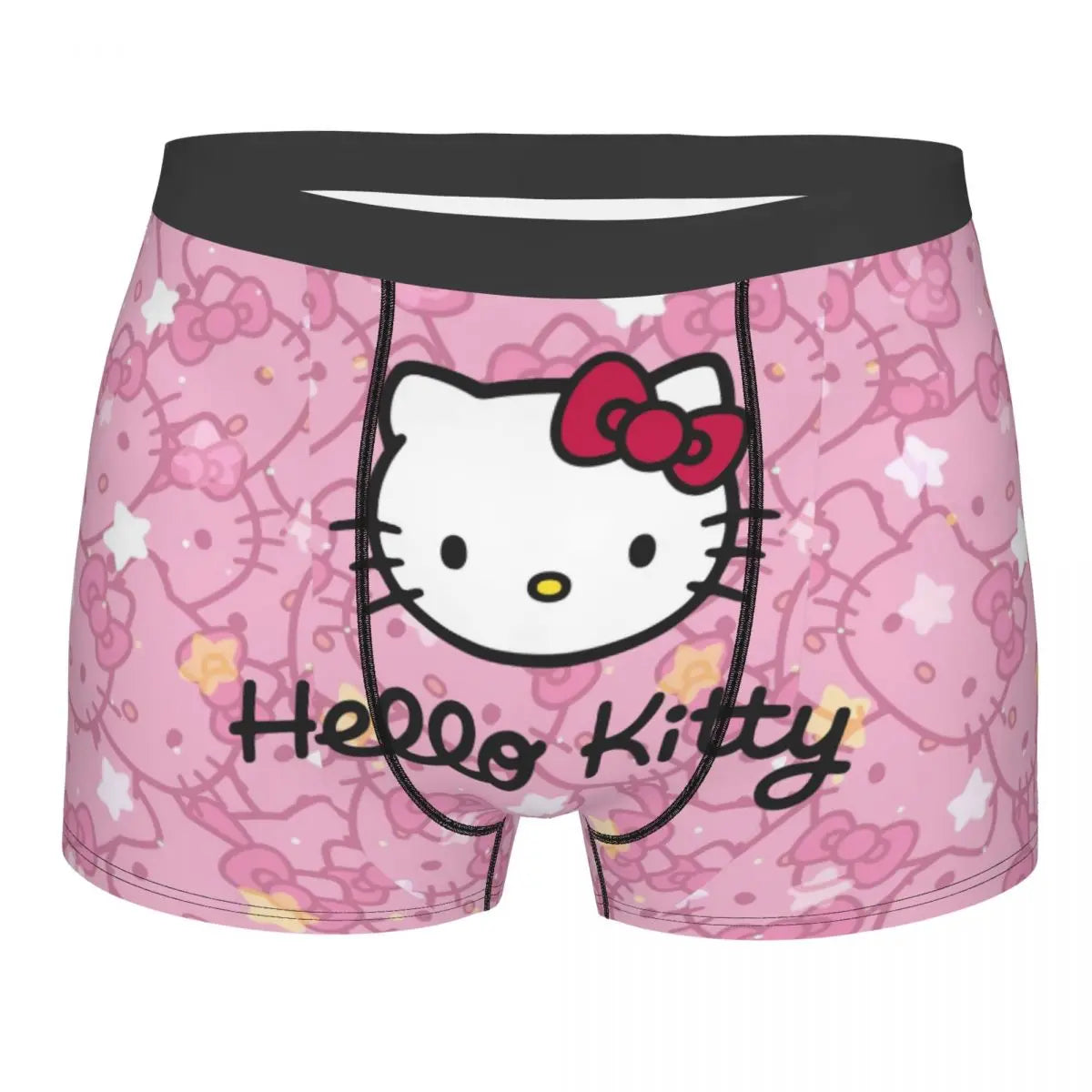Custom Cartoon Cute Hello Cat Mangas Underwear Men Print Classical Boxer Shorts Panties Briefs Breathable Underpants