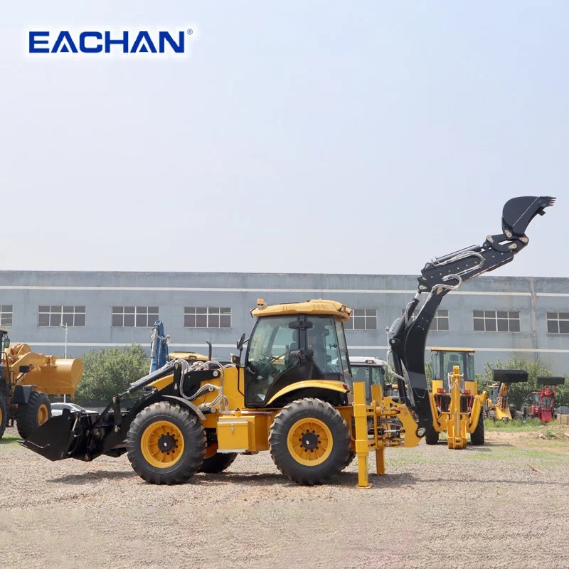 Free Shipping 4WD Hydraulic Backhoe Loader Earth-moving Machinery Backhoe Loader Farm Wheel Loader Excavator Shovel Customized